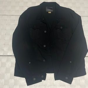Mens True Religion solid black jean jacket XL